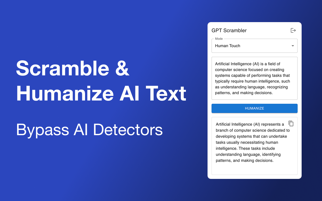 GPT Scrambler Chrome Extension Interface